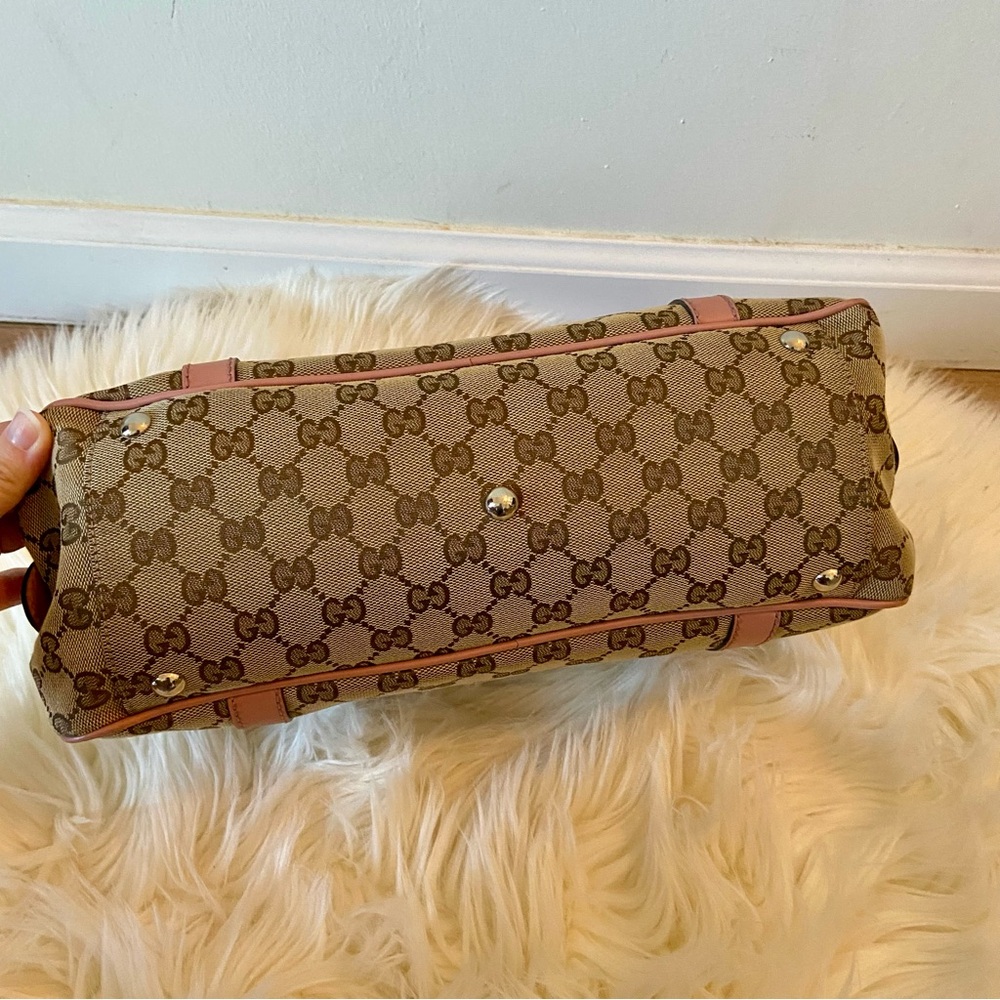 Gucci Brown GG Canvas Twins Shoulder Bag Beige/Pink - Picture 5 of 14